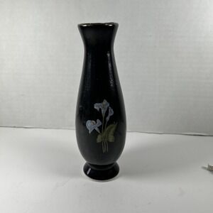 Vintage Mars 80's Black Bud Base Blue Lily 8 Inch